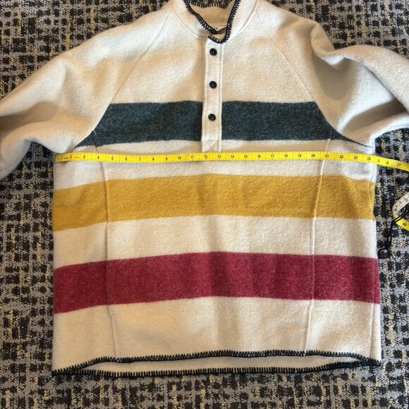 Vintage Woolrich Hudson Bay Stripe Sweater Jacket Mens Large Pullover 80s Wool - Picture 9 of 10